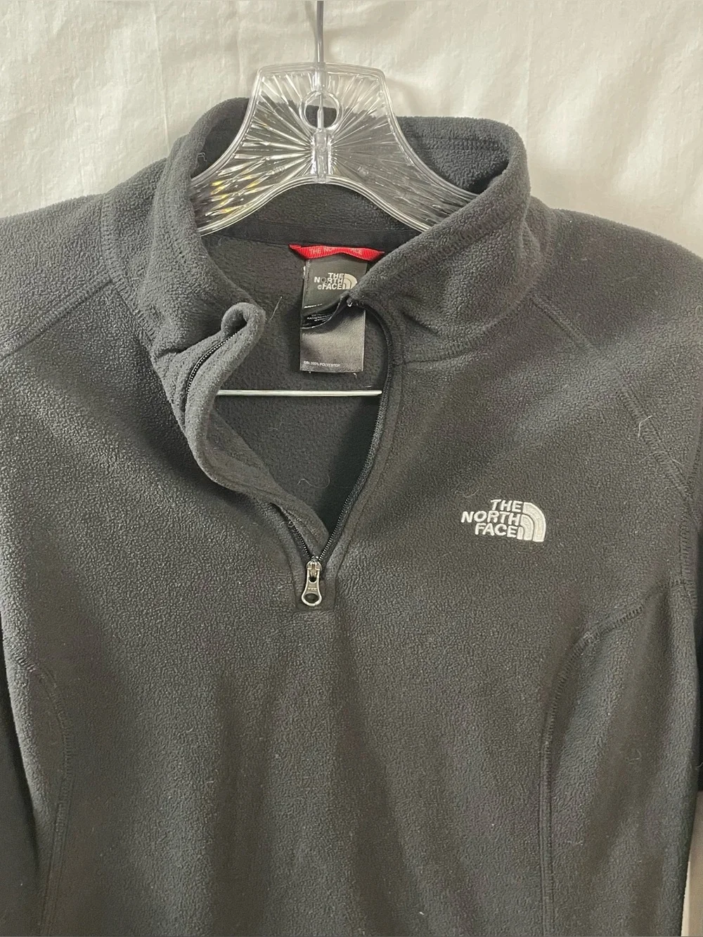 The North Face 1/4 Zip Fleece Men's Size Large Light Weight Pullover Black